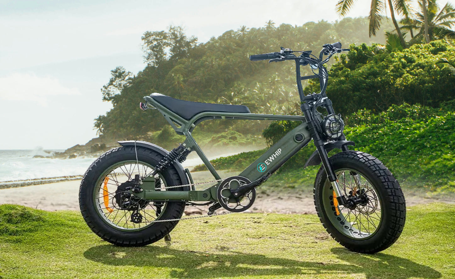 EWHIP THE BOOM Electric E-Bike Olive Green - EWHIP