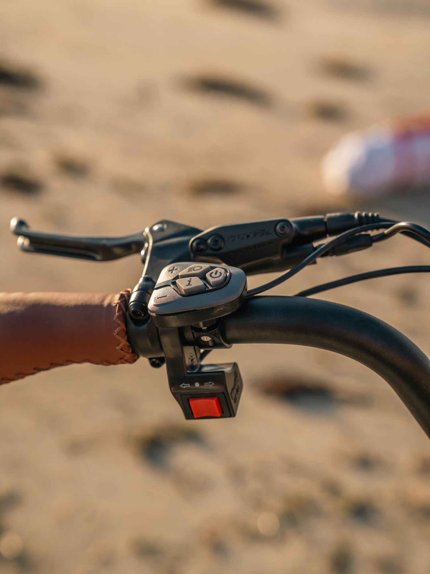 The Captain full-colour LCD display, thumb throttle and brake controls close-up
