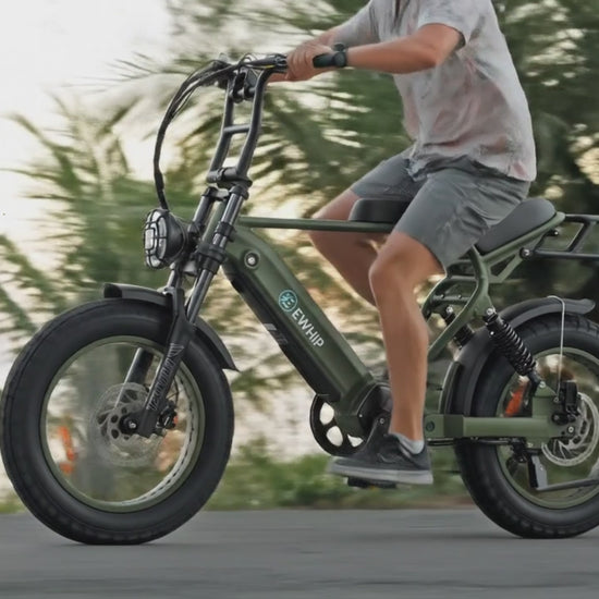 Video thumbnail of rider testing The Boom ebike with Bafang rear hub motor and 25kmh top speed